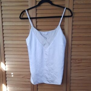 Skies Are Blue Champagne Satin Lace V Neckline Adjustable Straps Camisole Size S